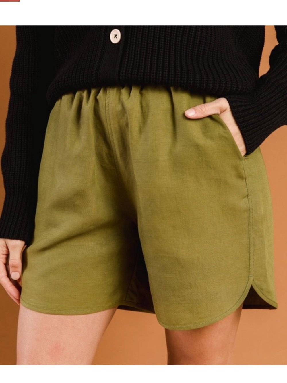 Tradlands Glenn Shorts Olive Green Size Medium Tencel Linen 4.5” Inseam Track